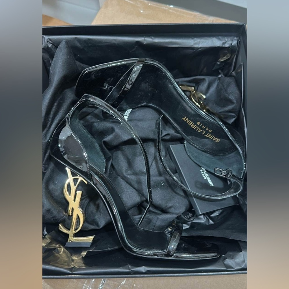 Shoes YSL Vernic Chiffon/oro Antico size 35,5 eu - Picture 3 of 5